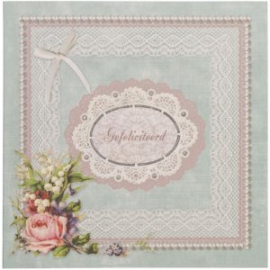 nostalgic greeting card rose Dutch 13,5x13,5 cm