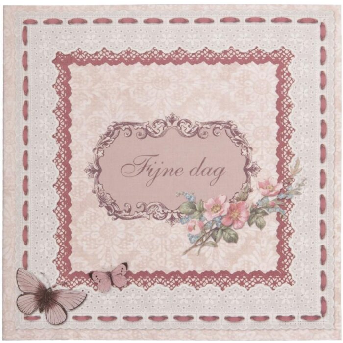 antique greeting card Dutch 13,5x13,5 cm