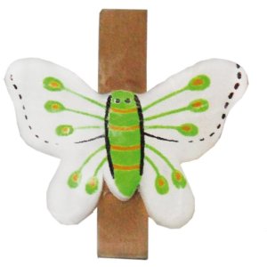 Note clips BUTTERFLY 3.5 cm green