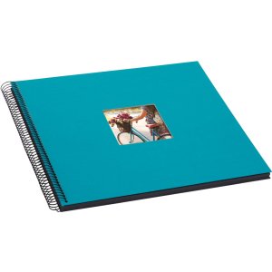 wire-o bound album Bella Vista turquoise 35x30 cm black sides