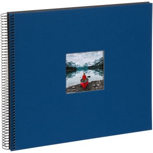 wire-o bound album Bella Vista blue 35x30 cm black sides