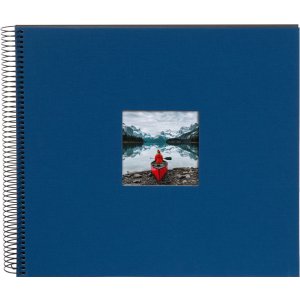 wire-o bound album Bella Vista blue 35x30 cm black sides