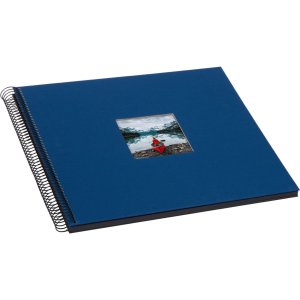 wire-o bound album Bella Vista blue 35x30 cm black sides