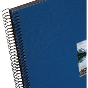 wire-o bound album Bella Vista blue 35x30 cm black sides