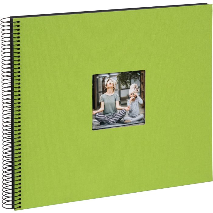 wire-o bound album Bella Vista green 35x30 cm black sides