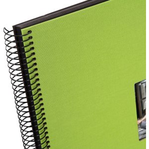 wire-o bound album Bella Vista green 35x30 cm black sides