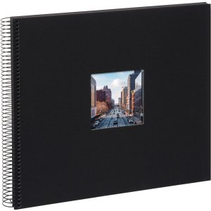 Spiral album Bella Vista black 35x30 cm black pages