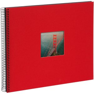 wire-o bound album Bella Vista red 35x30 cm black sides