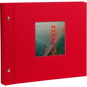 screw bound album Bella Vista red 30x25 cm white sides