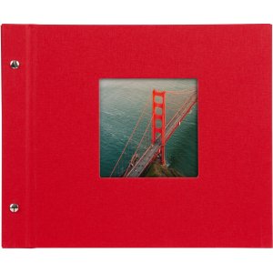 screw bound album Bella Vista red 30x25 cm white sides