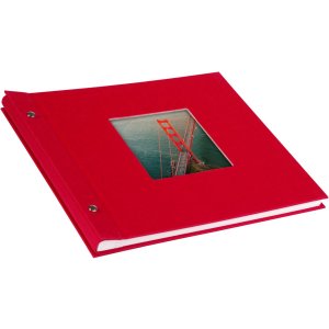 screw bound album Bella Vista red 30x25 cm white sides