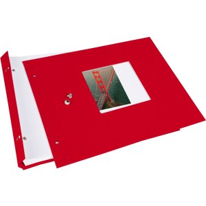 screw bound album Bella Vista red 30x25 cm white sides