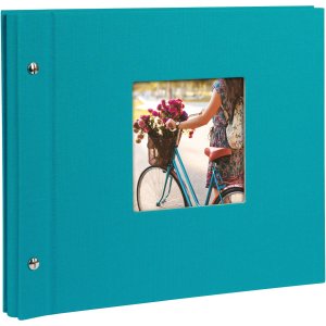 screw bound album Bella Vista turquoise 30x25 cm white sides