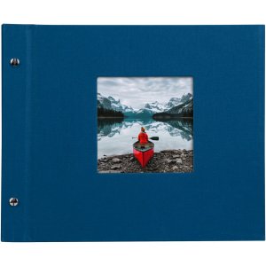 screw bound album Bella Vista blue 30x25 cm white sides