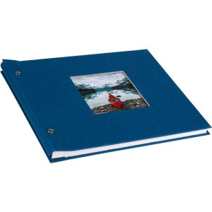 screw bound album Bella Vista blue 30x25 cm white sides