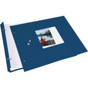 screw bound album Bella Vista blue 30x25 cm white sides