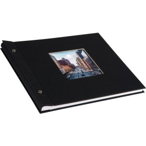 screw bound album Bella Vista black 30x25 cm white sides