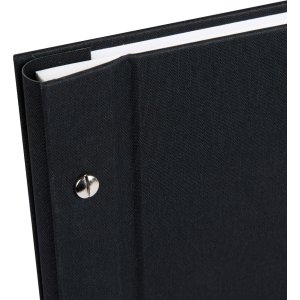 screw bound album Bella Vista black 30x25 cm white sides