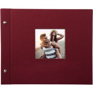 screw bound album Bella Vista bordeaux 30x25 cm black sides