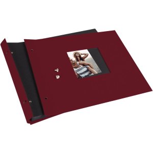 screw bound album Bella Vista bordeaux 30x25 cm black sides