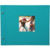 screw bound album Bella Vista turquoise 30x25 cm black sides