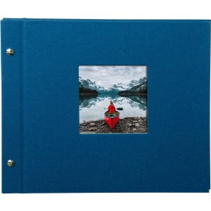 screw bound album Bella Vista blue 30x25 cm black sides