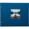 screw bound album Bella Vista blue 30x25 cm black sides