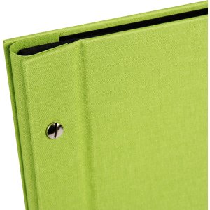 screw bound album Bella Vista green 30x25 cm black sides