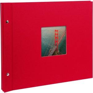 screw bound album Bella Vista red 39x31 cm white sides