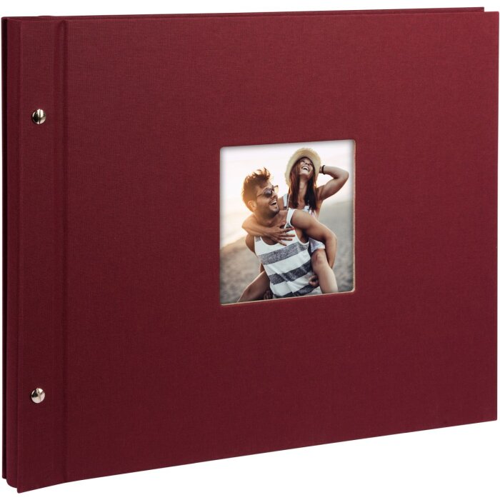 screw bound album Bella Vista bordeaux 39x31 cm white sides