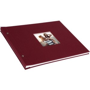 screw bound album Bella Vista bordeaux 39x31 cm white sides