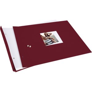 screw bound album Bella Vista bordeaux 39x31 cm white sides