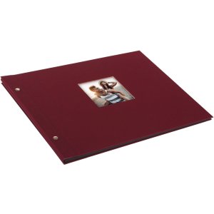 screw bound album Bella Vista bordeaux 39x31 cm black sides