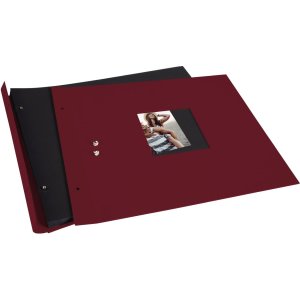 screw bound album Bella Vista bordeaux 39x31 cm black sides