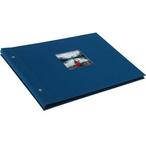 Goldbuch screw bound album Bella Vista blue 39x31 cm 40 black sides