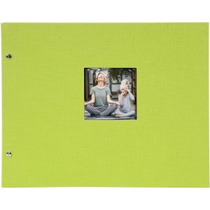 screw bound album Bella Vista green 39x31 cm black sides