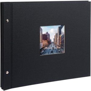 screw bound album Bella Vista black 39x31 cm black sides