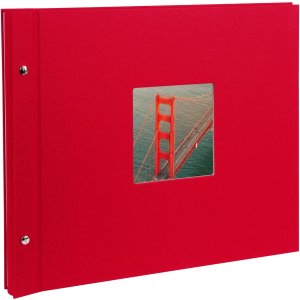 screw bound album Bella Vista red 39x31 cm black sides