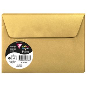 5 envelopes Pollen 114x162 mm gold