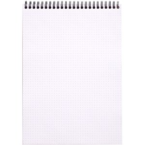 Notepad A4 double spiral 80 sheets, 80g, Dot ruling