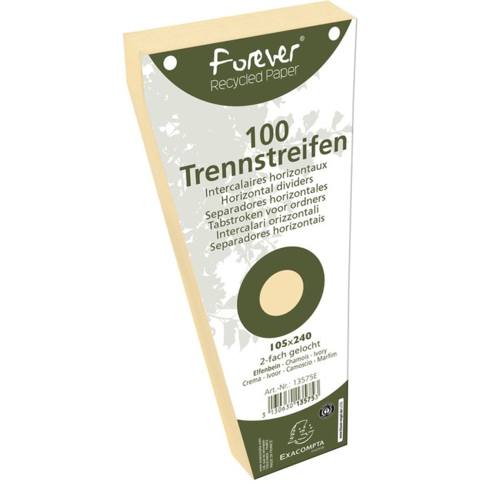 Pack 100 separating strips punched trapezoidal recycled cardboard 190g Forever, 105x142mm Chamois