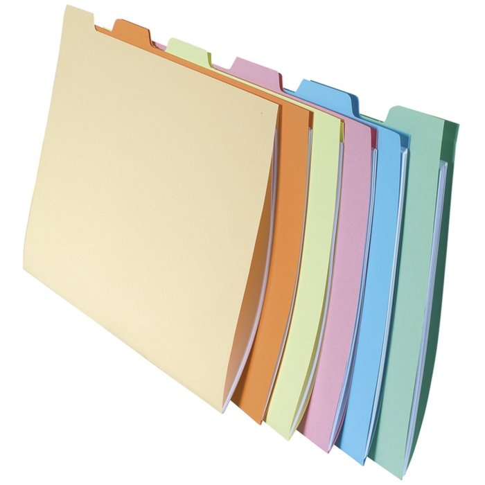 Pack assorted colors with 10x6 briefcases suspension files Jura 240g, 24x32cm for A4