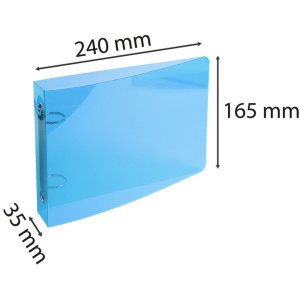 Ring binder made of PP 700µ, 2 rings, spine 35mm, 16x24cm for DIN A5 - assorted