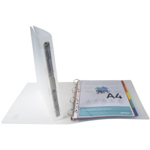 Ring binder PP A4 + 4 rings 30mm Chromaline crystal