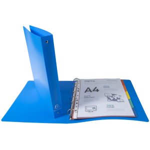 Ring Binder PP 700? with 4 rings 30mm, 40mm back, opaque, A4 overwidth Blue