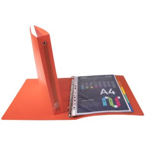 Ring Binder PP 700? with 4 rings 30mm, 40mm back, opaque, A4 overwidth Red