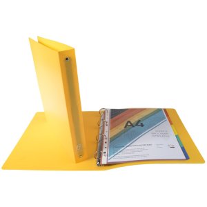 Ring binder PP 700? with 4 rings 30mm, 40mm back, opaque, A4 excess width Yellow