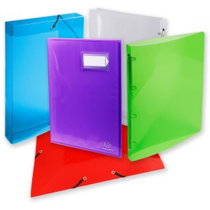 Ring Binder PP 500? sorted with 2 rings 15mm, 20mm back, Crystal, for A4 color