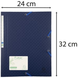 Binder with 3 flaps and elastic made from recycled PP 700? Forever, for A4 Blue