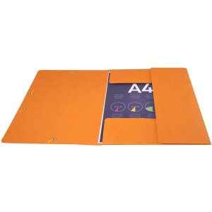 Binder with elastic and three valves of monoblock Scotten Manila carton 425g Nature Future, for A4 Orange